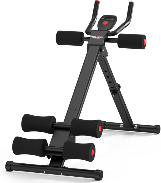AB Workout Machine Abdominal Trainer Foldable Ab Cruncher Strength Training Equipment for Home Gym 440 LBS